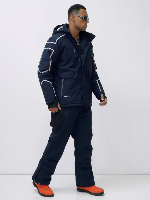 Горнолыжный костюм мужской зимний темно-синего цвета 390TS - Leifensh фото 9