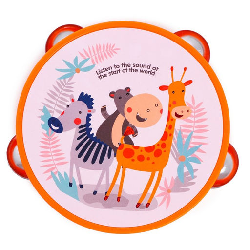 Игрушка музыкальная Бубен. Зверята, 8 металлических бубенцов, МИКС - Simaland фото 4