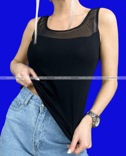 Цена за 1 шт. Майки женские Miss Emma Турция Кружево арт. 9133 черные