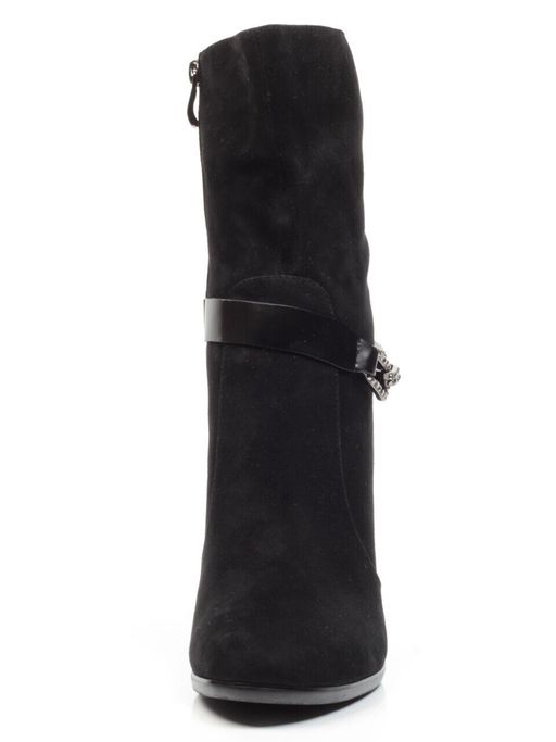 02-YF189-061M BLACK Полусапоги зимние женские (натуральная замша, натуральный мех (еврозима)) - Фабричный китай фото 9