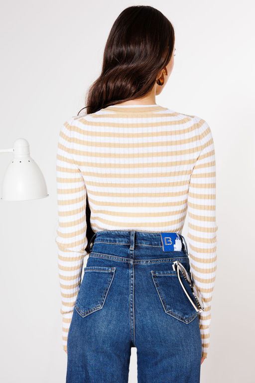 Джемпер KOKOdea 21-026 бело-бежевый  фото 3