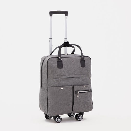 Сумка дорожная 2 в 1 на колёсах 20, отдел на молнии, 4 наружных кармана, цвет серый - Simaland фото 3