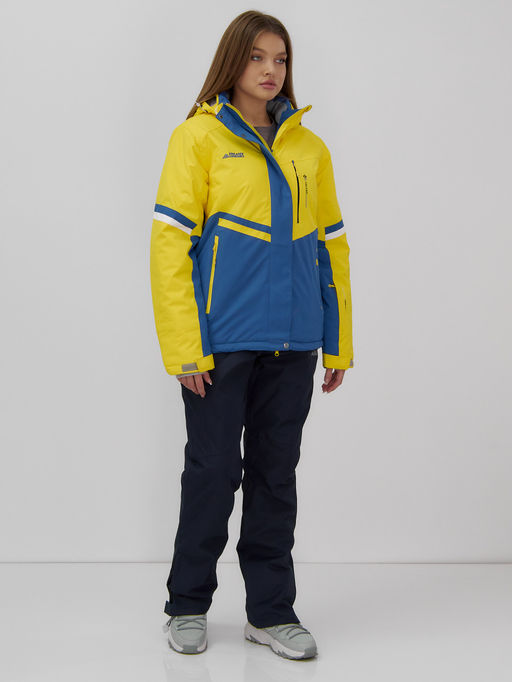 Горнолыжный костюм женский зимний УЦЕНКА желтого цвета 02804J - Mtforce фото 5