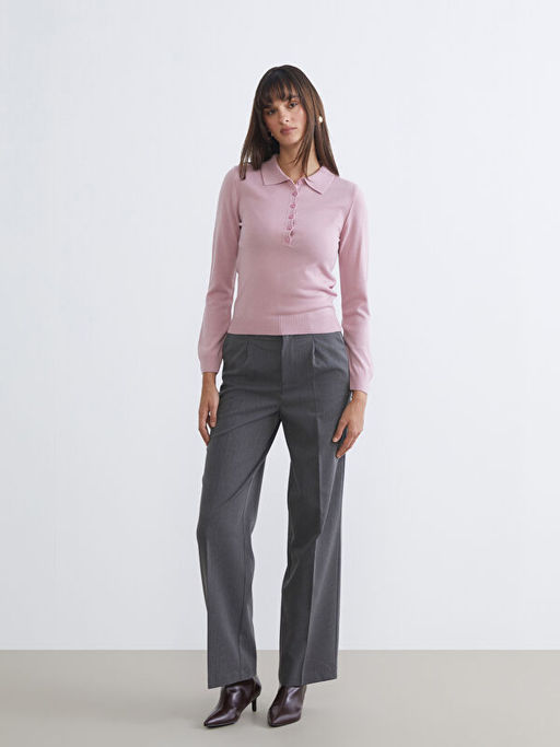 Polo Yaka Kad?n Triko Kazak