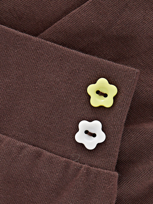 Бриджи с пуговками UD 1690 кофе - Mini maxi фото 5