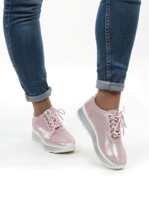 05-EDT60282-20B100M PINK Кроссовки женские (натуральная замша) - No name фото 3