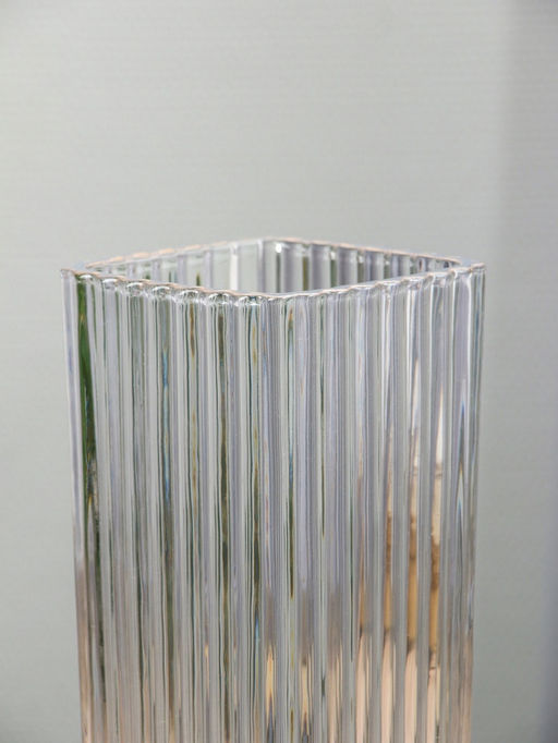 Ваза «Эдисон», полосы, 29×11.5 см, стекло, прозрачная