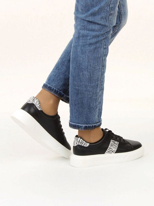 03-YC523-1 BLACK Полуботинки спортивные женские (натуральная кожа)