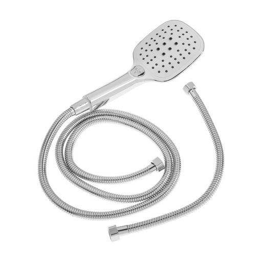 Душевая система ZEIN Z1005, тропическая и ручная лейка 3 режима, шланги, стойка, мыльница, хром