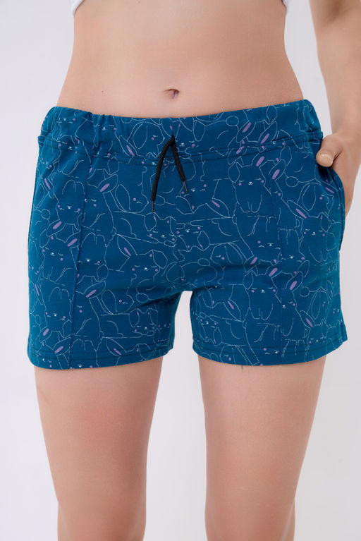 Шорты женские из кулирки Молодежные петроль