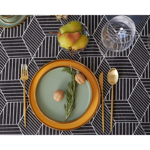 Скатерть Доляна 145х145см, Тренд цв.черный, 100%пэ, рогожка 200 гр/м  фото 5