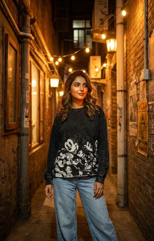 K13344 Свитшот с пайетками ЧЕРНЫЙ