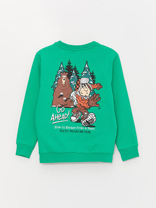 Bisiklet Yaka Nostaljik Maymun Bask?l? Uzun Kollu Erkek ?ocuk Sweatshirt - Waikiki фото 3