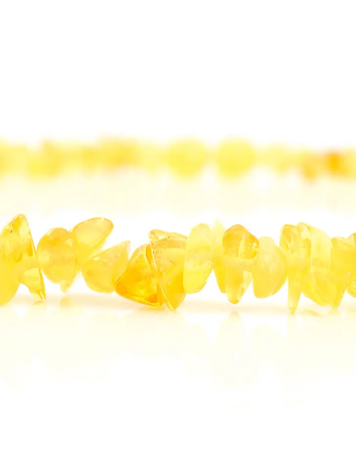 Детские бусы из натурального янтаря Мелкие медовые чипсы - Амберхолл фото 2