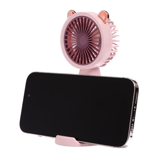 Подарочный набор вентилятор, подставка для телефона и зонт, розовый