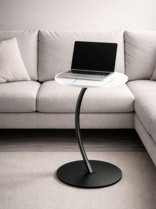 Стол журнальный 39,5*39,5*62 см, белый, круглый