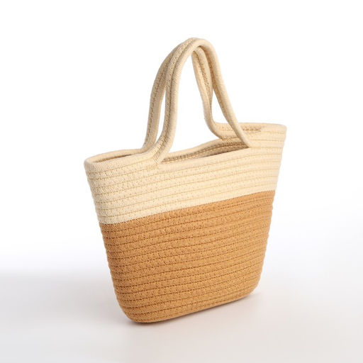 Сумка женская плетёная без застёжки, цвет молочный/бежевый - Simaland фото 2