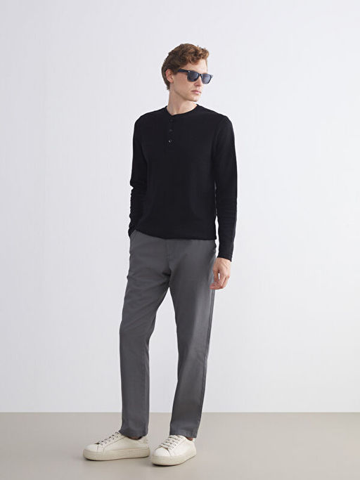 Bisiklet Yaka Uzun Kollu Erkek Pijama ?st