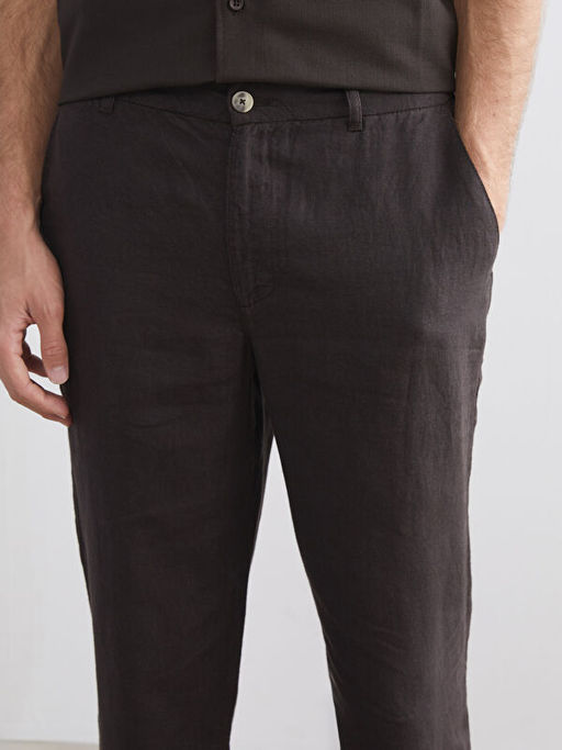 Standart Kal?p %100 Keten Erkek Pantolon