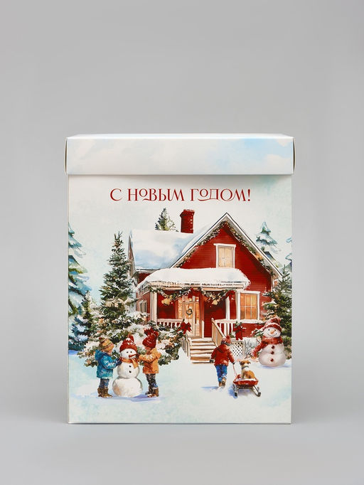 Коробка подарочная складная «Карусель с лошадками» 18×23×14 см