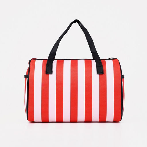 Сумка спортивная на молнии, 2 наружных кармана, длинный ремень, цвет красный/белый - Simaland фото 3