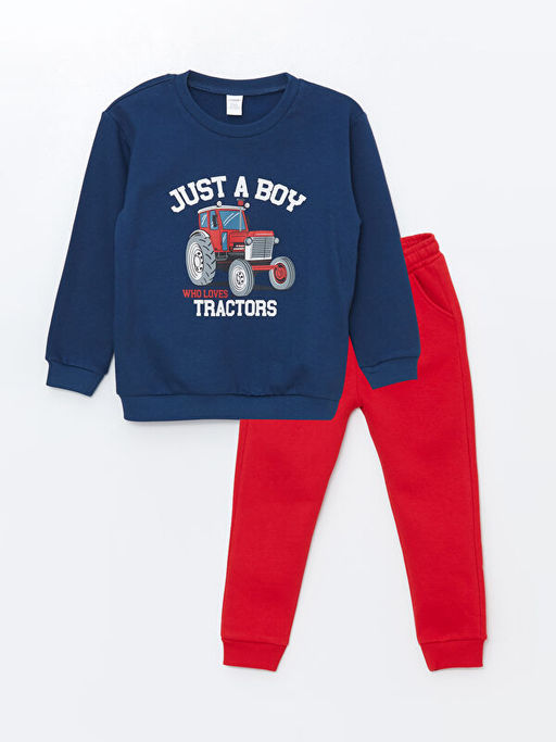 Bisiklet Yaka Uzun Kollu Erkek Bebek Sweatshirt ve E?ofman Alt 2li Tak?m