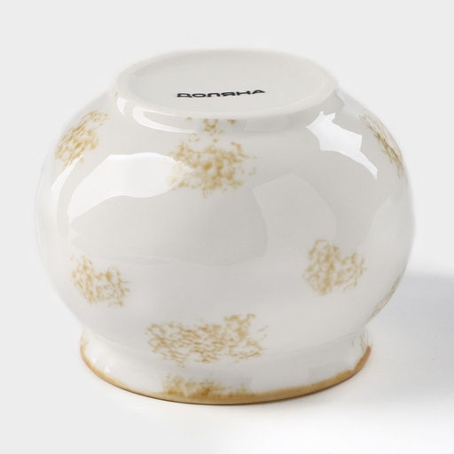 Сахарница Доляна Organic Gold, 420 мл, фарфор, белая