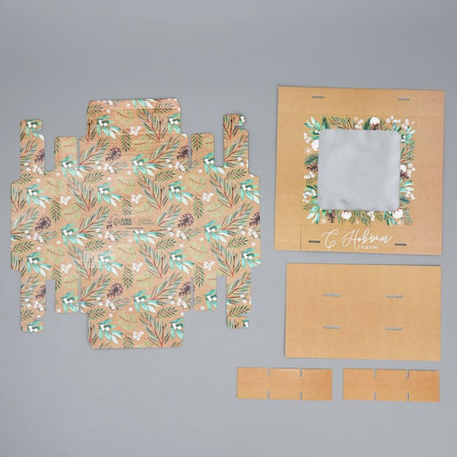 Цена за 5 шт. Коробка под 9 конфет «С Новым годом», эко, 14.5×14.5×3.5 см