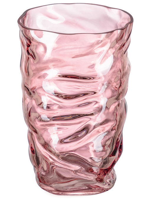 Ваза 14*14*20 см 2 л, розовая, стекло