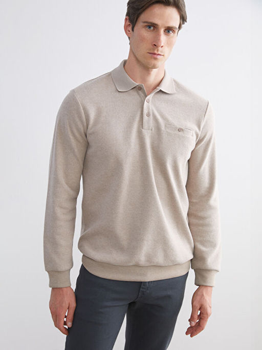 Polo Yaka Erkek Sweatshirt