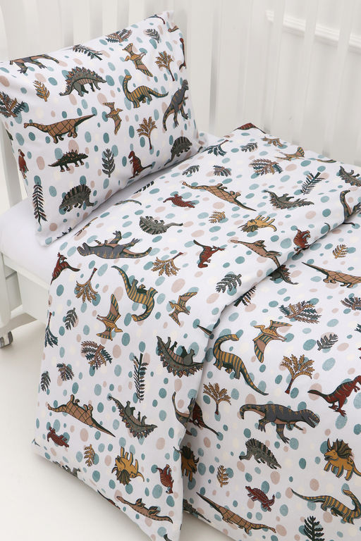 КПБ с простыней на резинке КПБ-ПР/дино