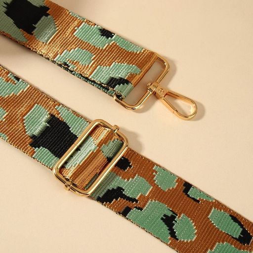 Ручка для сумки Орнамент леопард, стропа, с карабинами, 139 3 3,8 см, цвет голубой - Арт узор фото 3