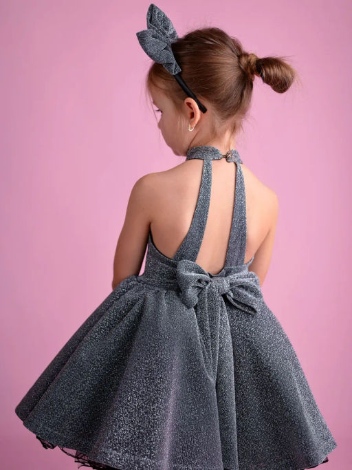 ПЛ597-Л Платье Звездное сияние ЦВЕТ: ТЕМНО-СЕРЫЙ