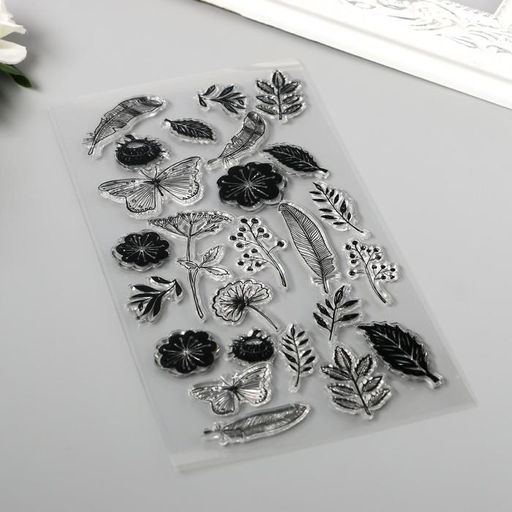 Штамп для творчества силикон "Гербарий" 20х10 см