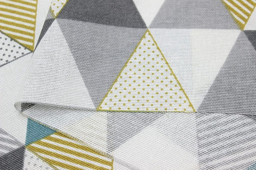 Рогожка Треугольный пэчворк цв.серый/бирюзовый, ш.1.5м, хлопок-100%,160гр/м.кв - Купава фото 6