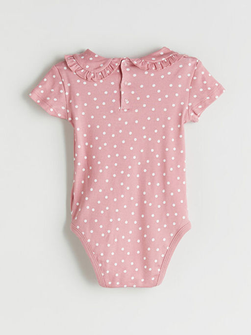 Bebe Yaka Puantiyeli K?z Bebek ??t??tl? Body