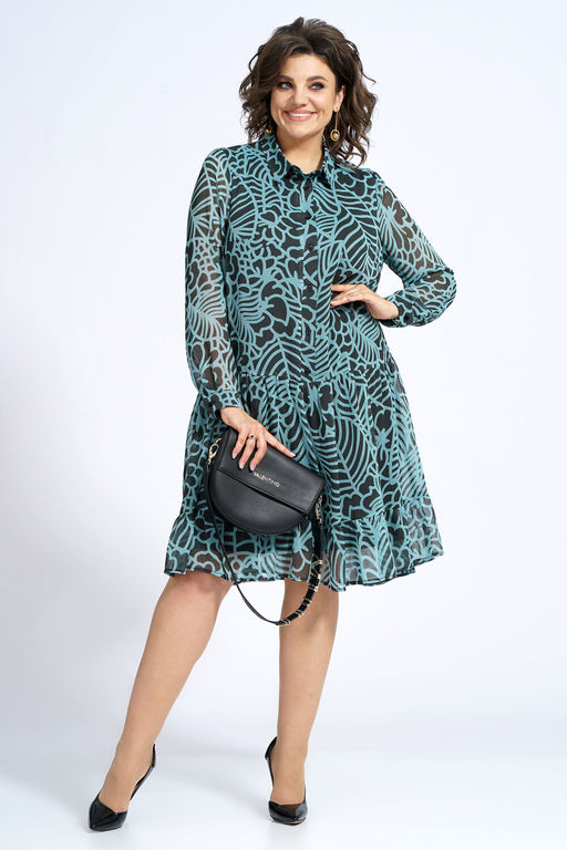 Платье ALANI 2146 бирюза с черным - Alani collection фото 3