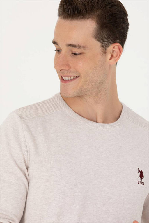 U. S. Polo Assn Мужской базовый свитер из каменного меланжа - U.s. polo assn фото 9