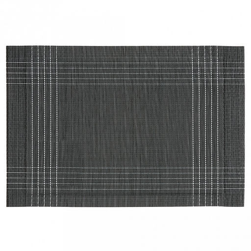 Салфетка под горячее (термосалфетка) Муар 45,5х30см, черный/серебряный, серебряные нити (Китай)