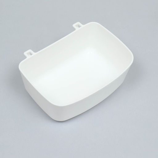 Миска пластиковая в клетку и для переносок 11 х 10 х 4 см, 250 мл, белая - Пижон фото 2