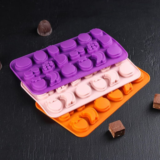 Форма для конфет и шоколада Доляна Сочно, силикон, 21?12,5?1 см, 18 ячеек, цвет МИКС  фото 6