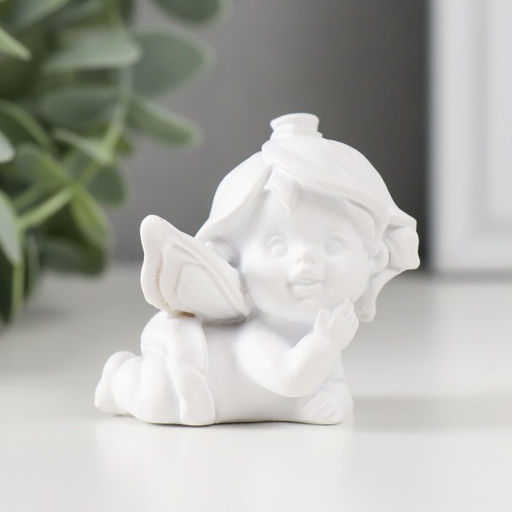 Фигурка полистоун Малыш-ангел в шапочке из цветка, 5?4.5?5 см, МИКС