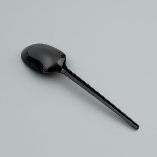 Цена за 50 шт. Ложка одноразовая столовая «Черная» в индивидуальной упаковке, 16,5 см