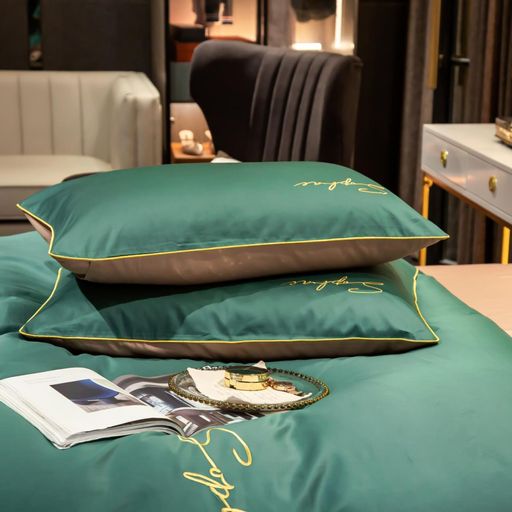 КПБ Mency однотонный с вышивкой MENO018 Евро