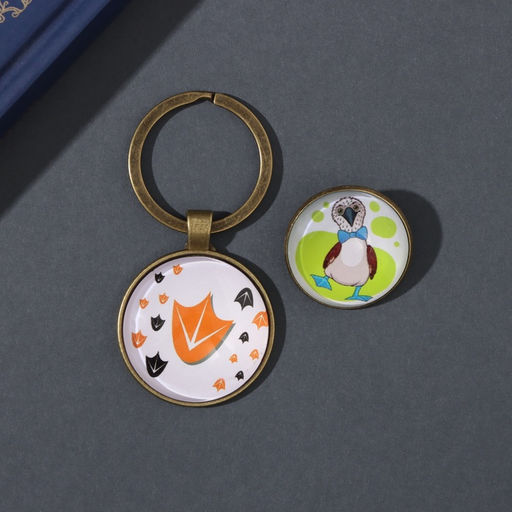 Набор: брелок для ключей и значок для одежды, рюкзак Олуша, 6?11 см