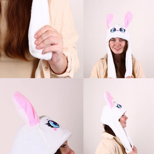 Шапка Зайка, мягкая, с прыгающими ушами - Страна карнавалия фото 6