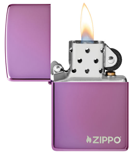ЗажигалкаZIPPO Логотип с глянцевым фиолетовым покрытием | Logo High Polish Purple 24747ZL
