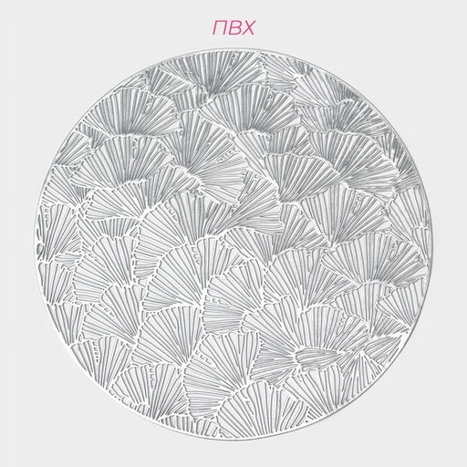 Набор салфеток сервировочных на стол Доляна Веер, d=38 см, 4 шт, цвет серебряный фото 12