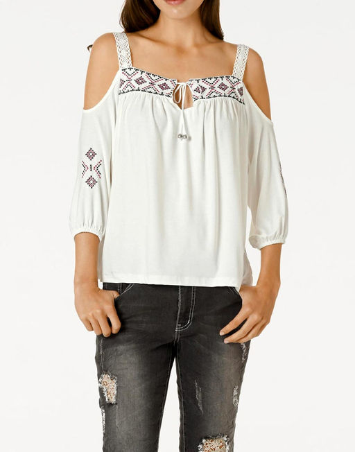 Блузка, экрю - Linea tesini фото 5