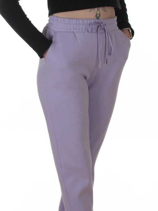 2226-K LILAC Брюки спортивные утепленные женские (85% хлопок, 10% полиэстер, 5% спандекс)